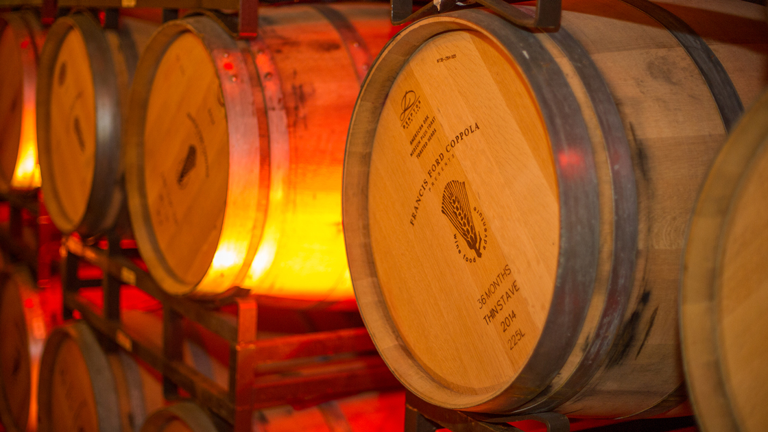 Wine barrels.