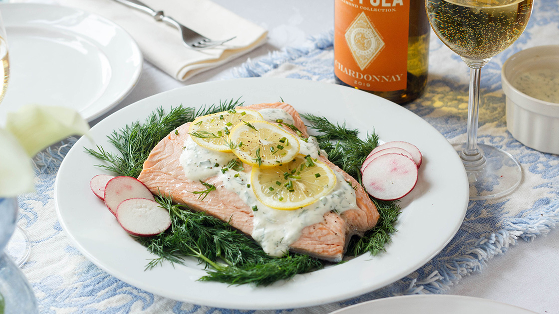 Poached Salmon with Sauce
