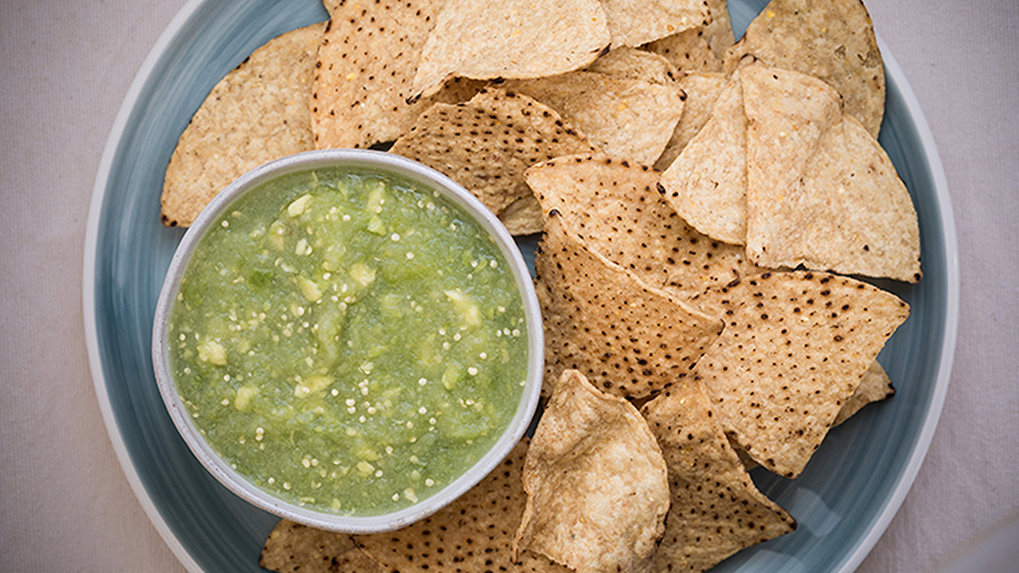 Tomatillo and Avocado salsa.