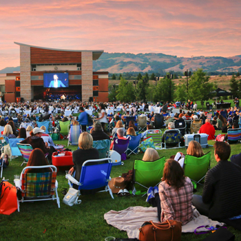 Crowded lawn seating at Green Music Center.