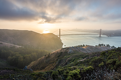 Golden gate bridge and the Marin headlands.